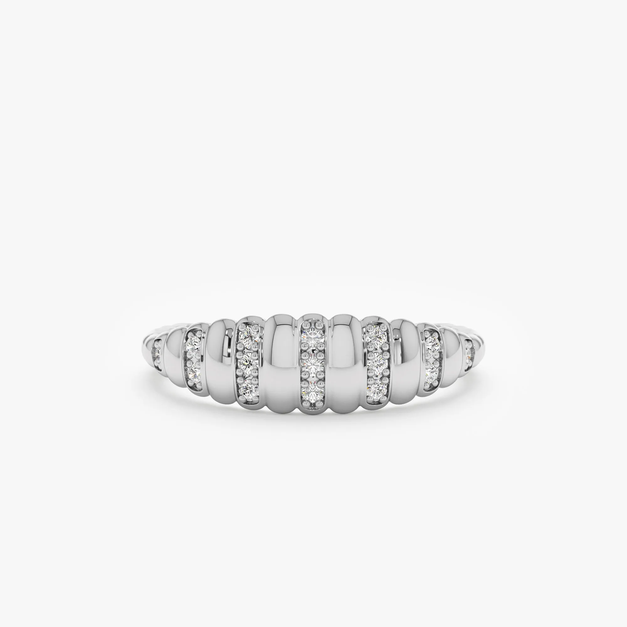 Diamond Croissant Bubble Ring, Genesis