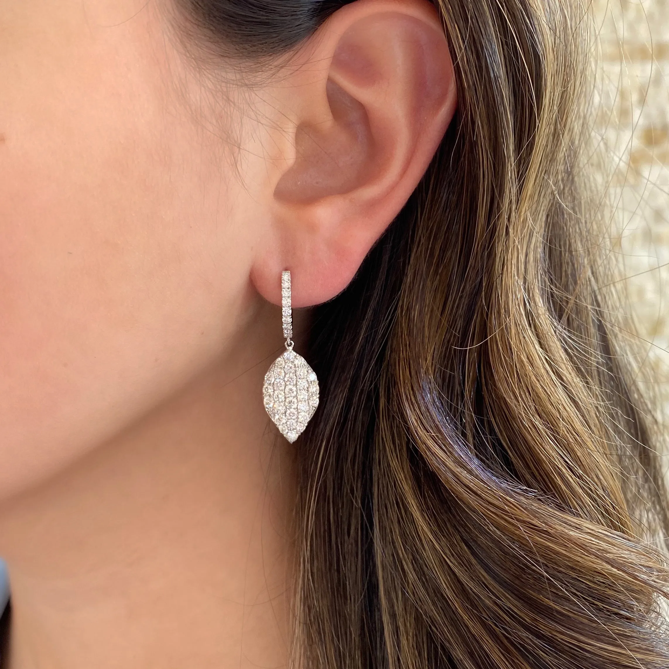 Diamond Simple Dangle Earrings