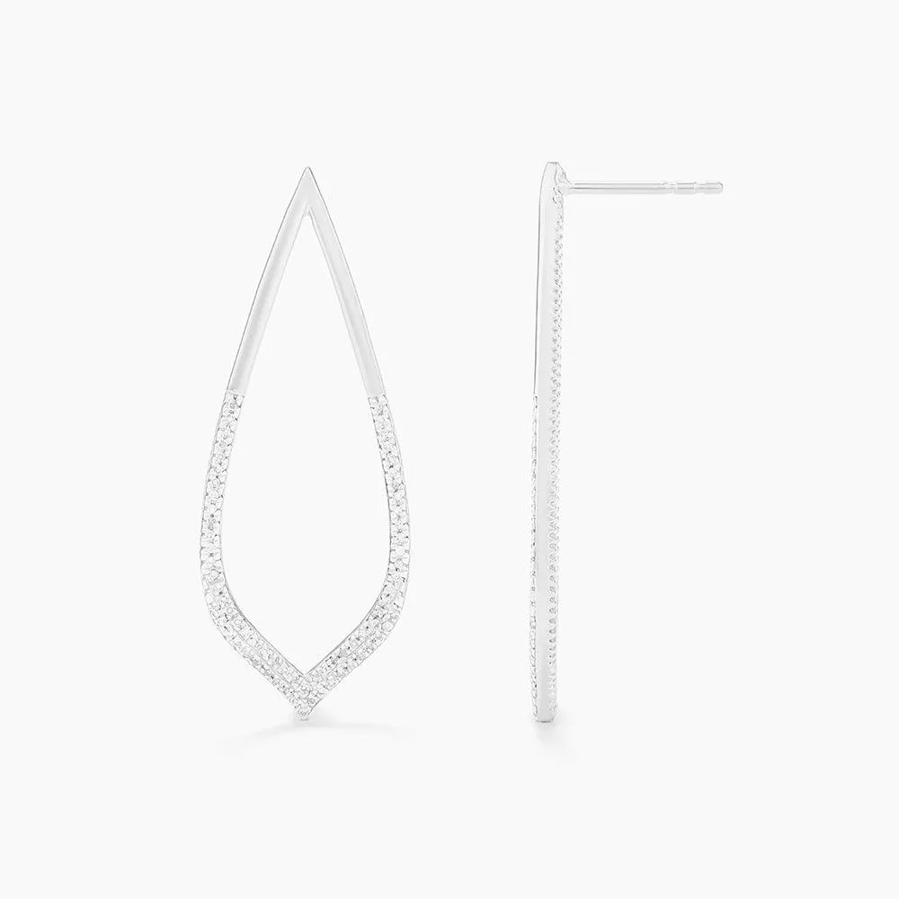 Ella Stein Petal Drop Earrings in Sterling Silver