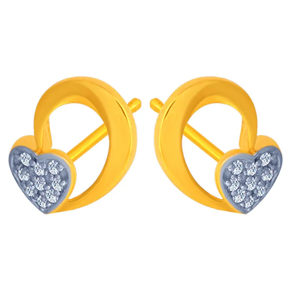 Exclusive Heart Shape 14k Gold Earrings