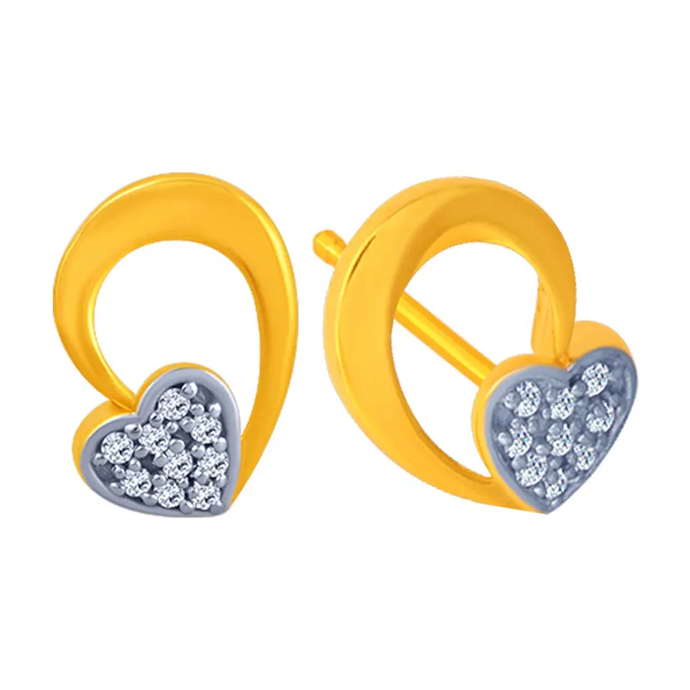 Exclusive Heart Shape 14k Gold Earrings