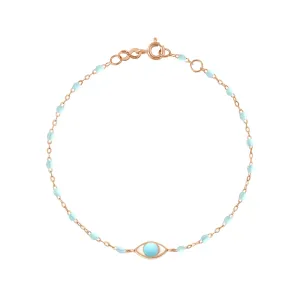 Eye Classic Gigi Baby Blue bracelet, Rose Gold, 6.7"