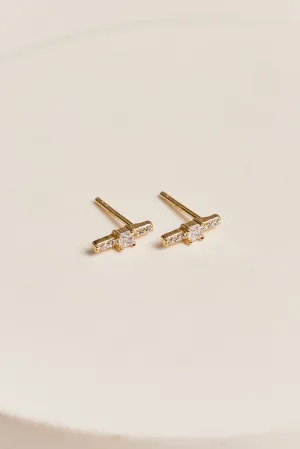 Fern Stud Earrings Gold