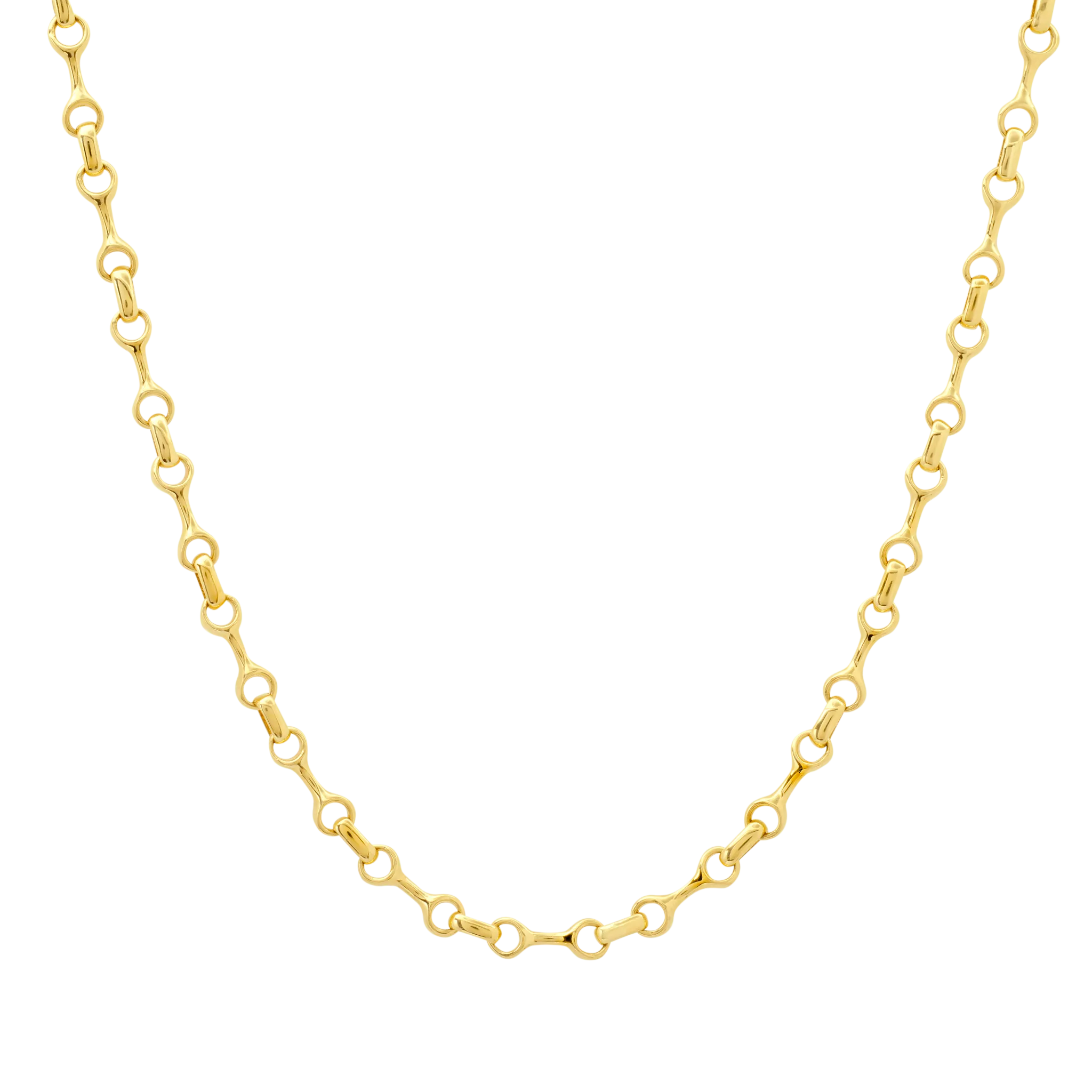 Fine Double Beam Chain Necklace with Tusk Clasp