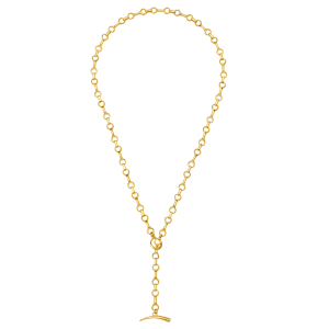 Fine Double Beam Chain Necklace with Tusk Clasp