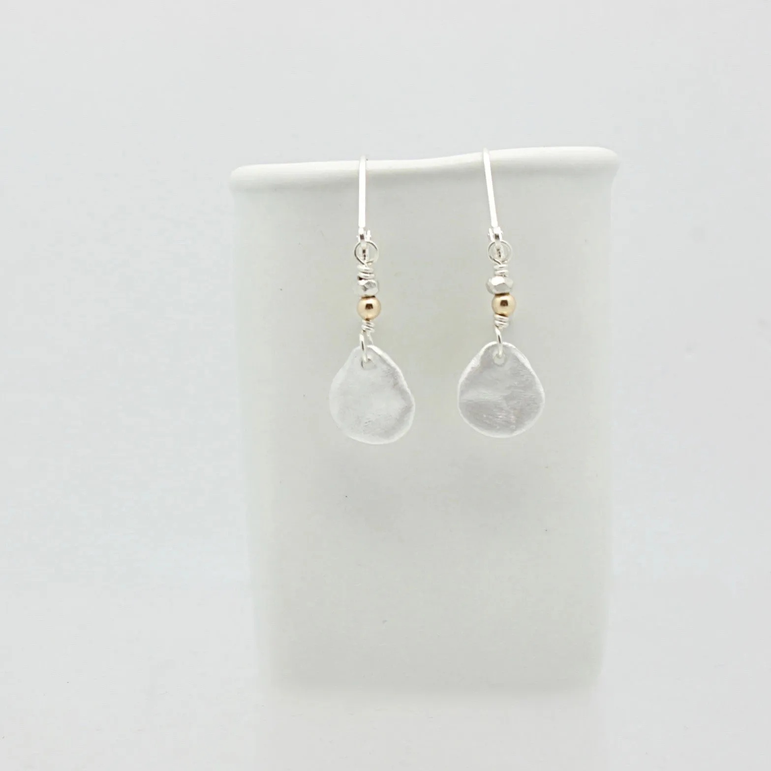 Fine Silver Oval Nugget Earrings