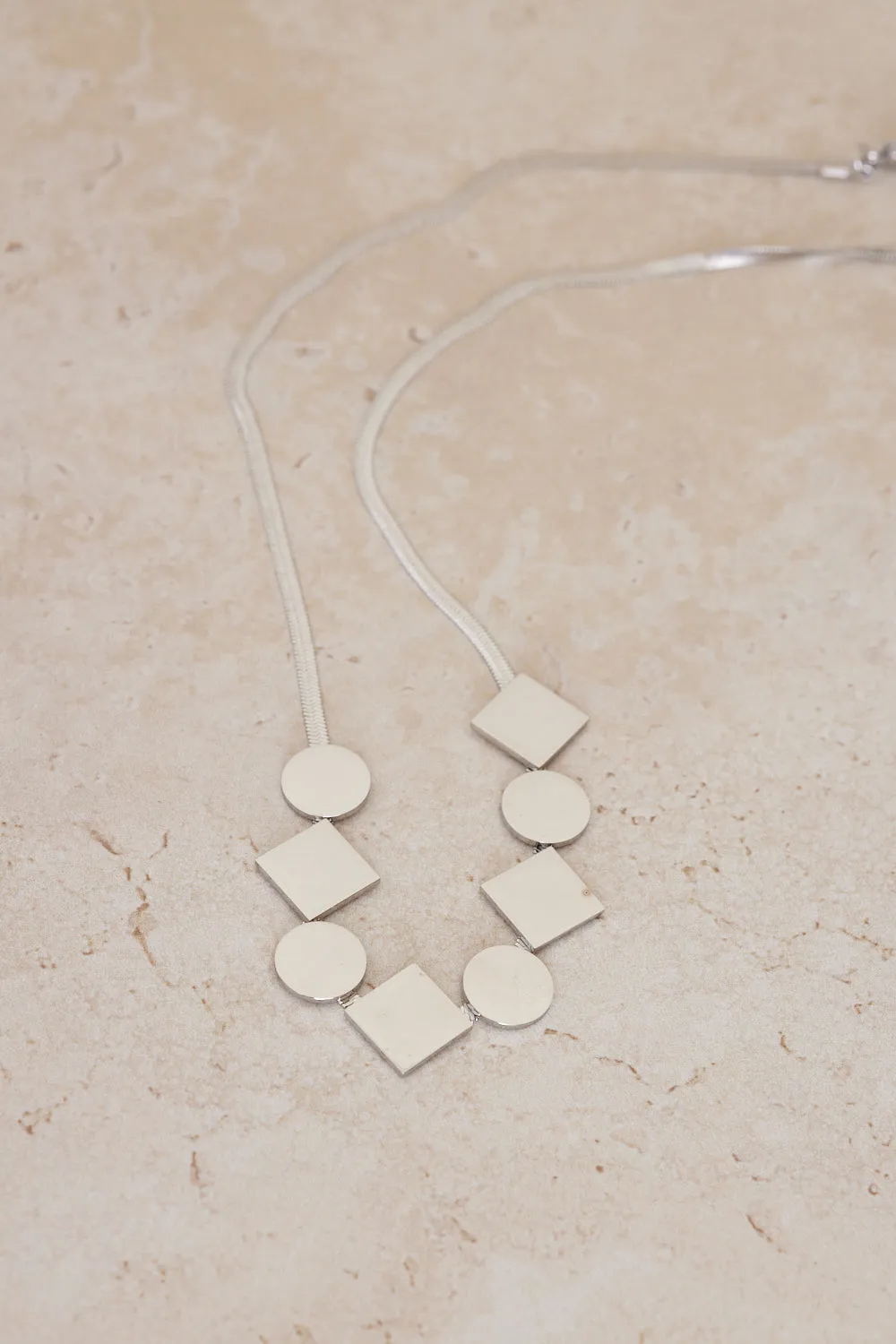 Geometric Necklace - Silver