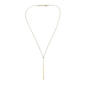 Gold Bar Lariat Necklace