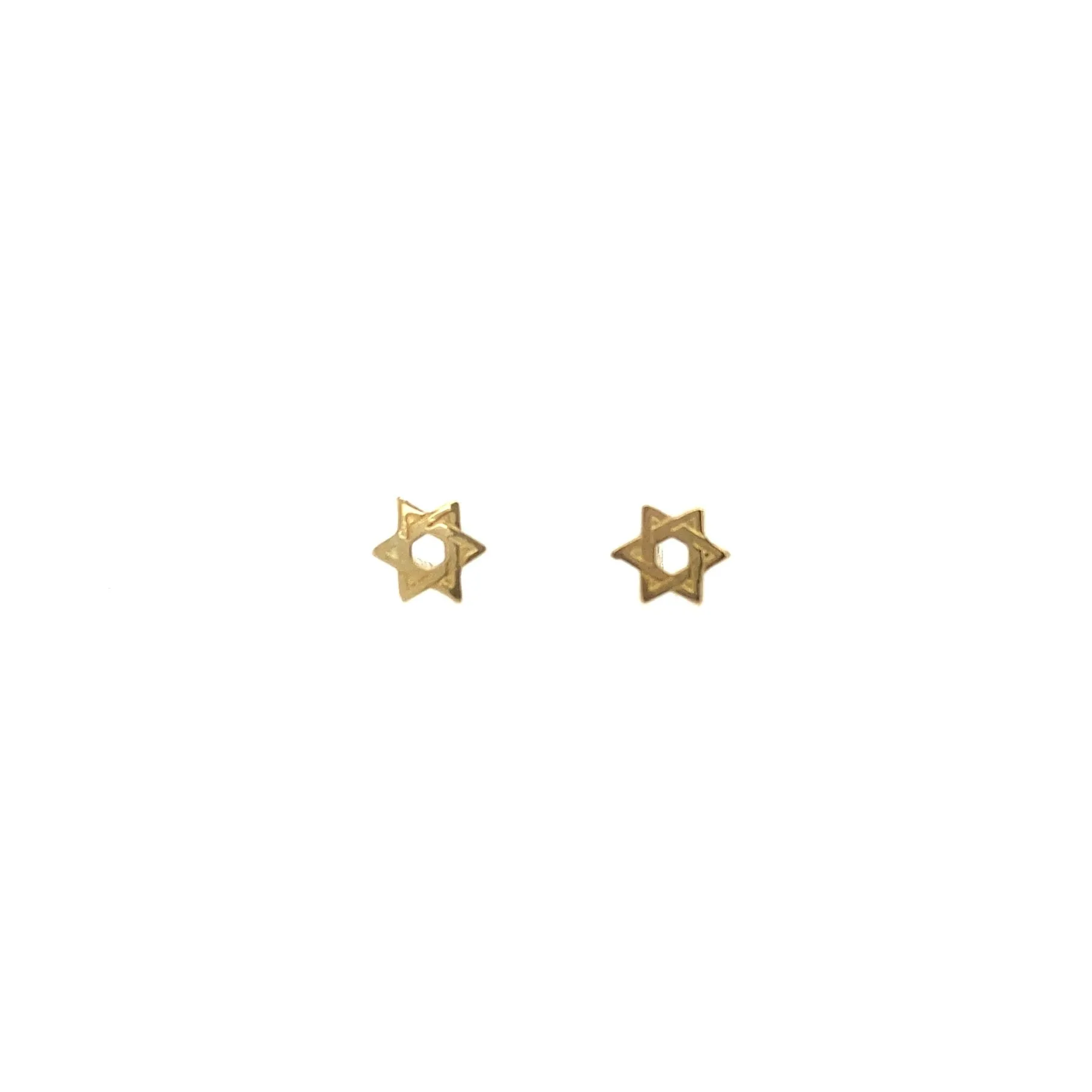 Gold Star of David Stud Earrings