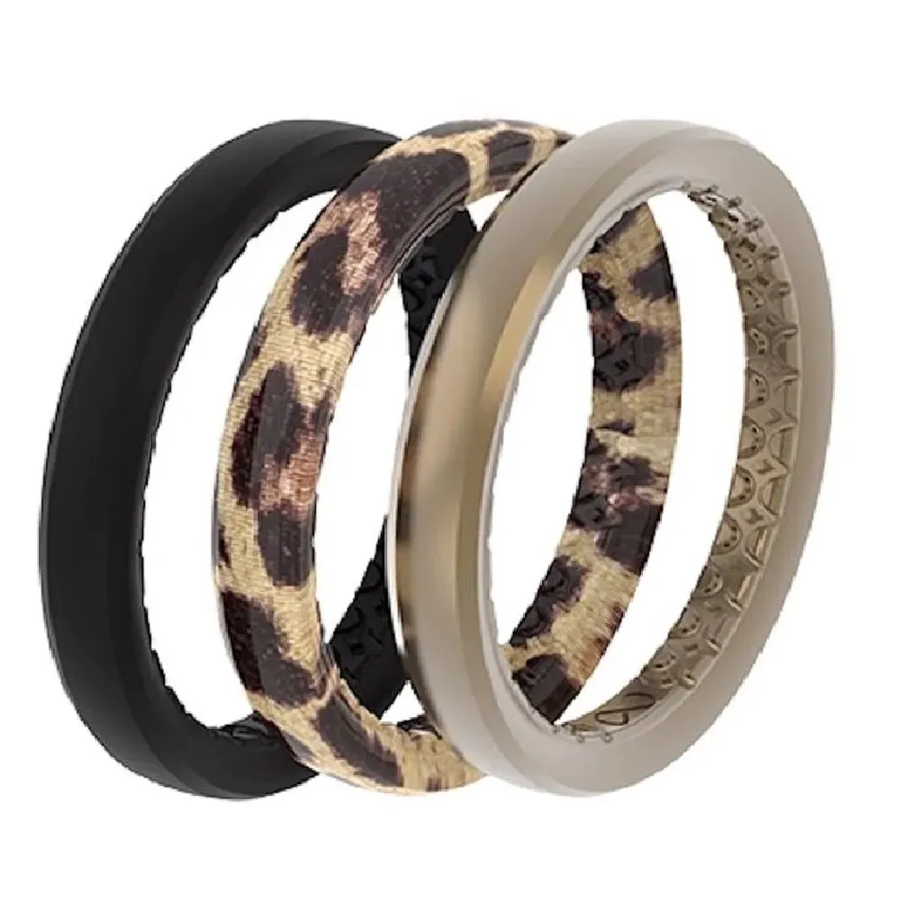 Groove Life Silicone Stackable Rings, Leopard