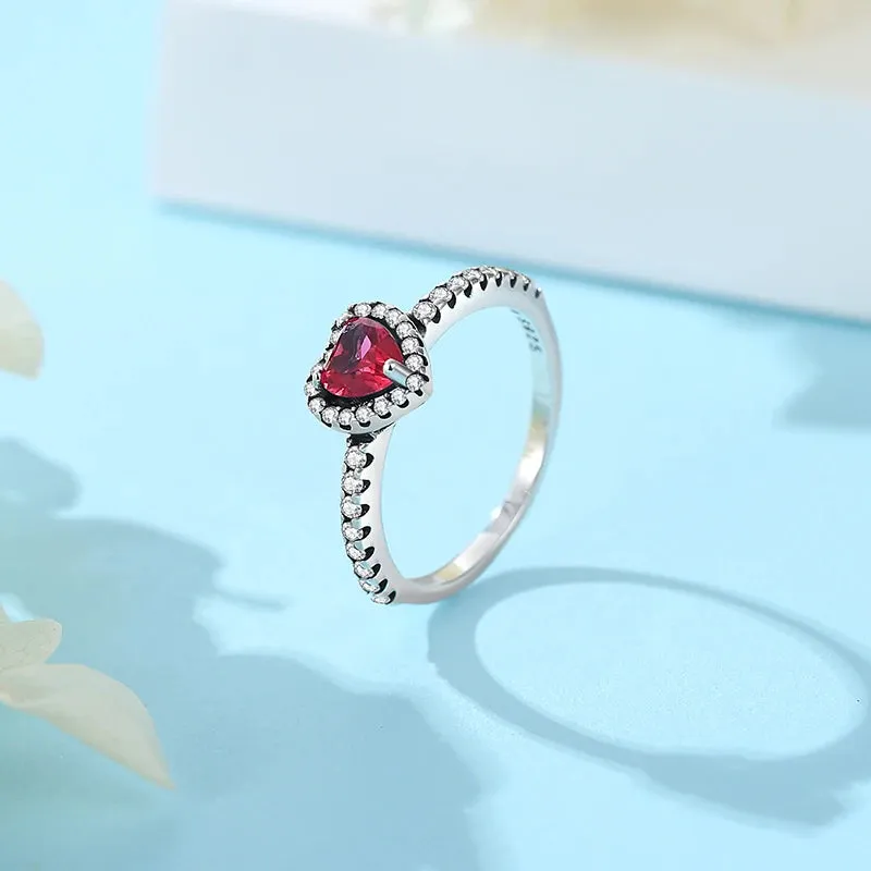 Heart Stone Silver Ring