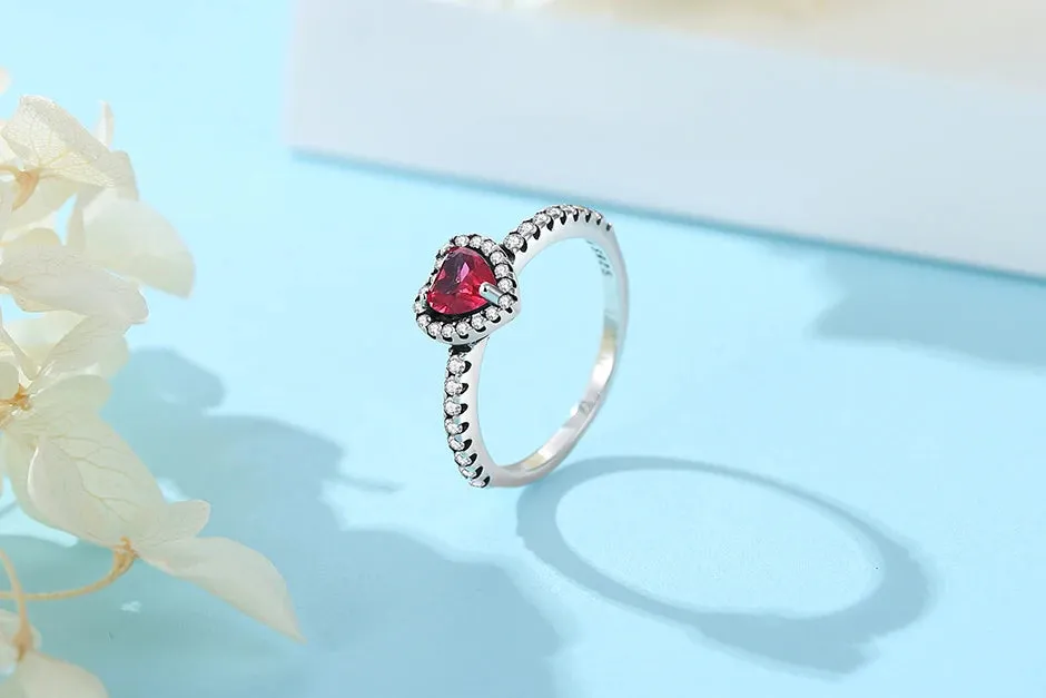 Heart Stone Silver Ring