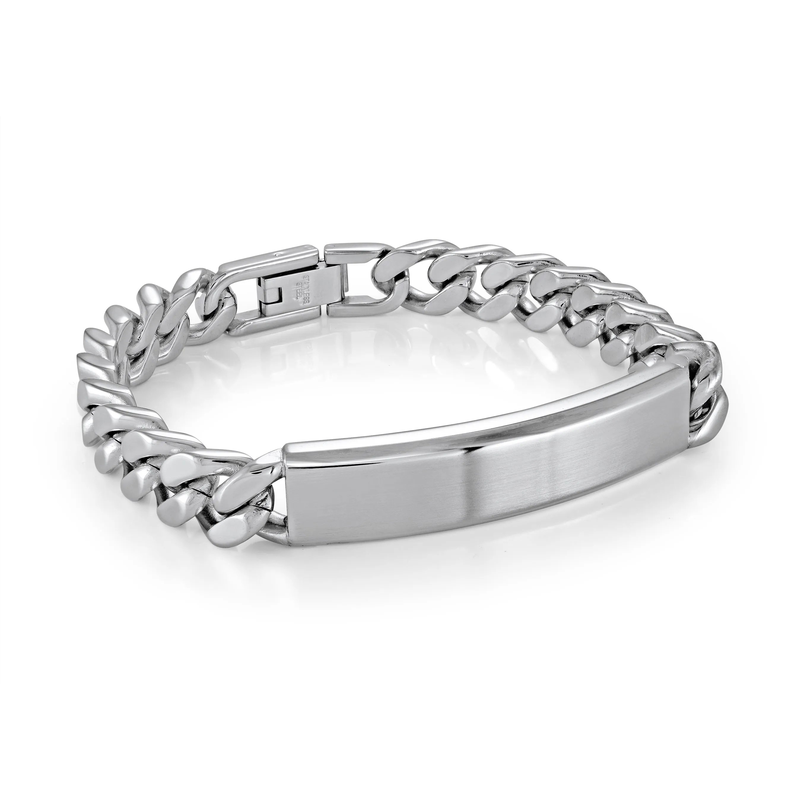 Italgem Men's 9.4mm Steel ID Bracelet