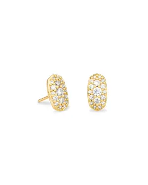 Kendra Scott Grayson Crystal Stud Metal White