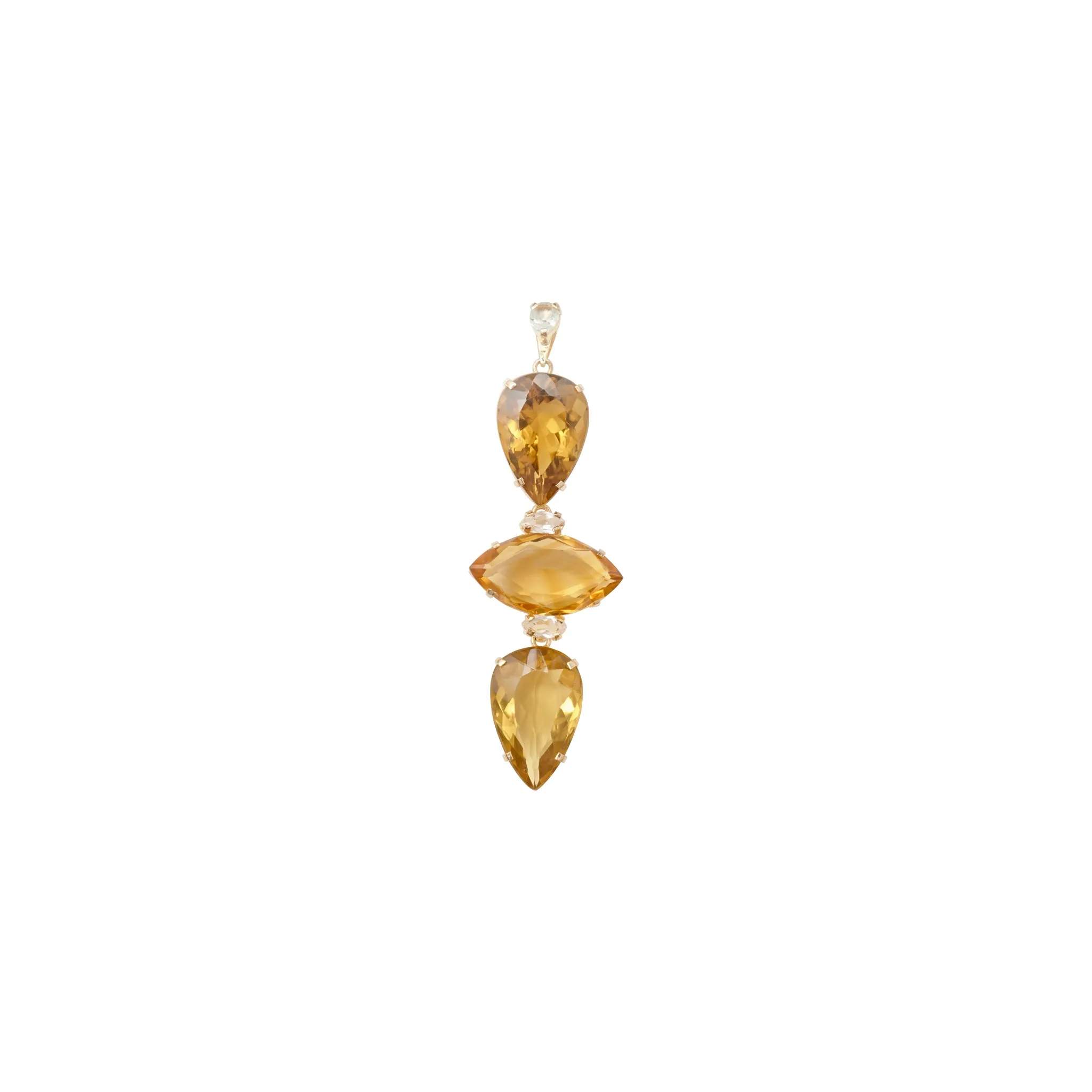 Lachesis Citrine Triad Gold Torque Necklace - Uno