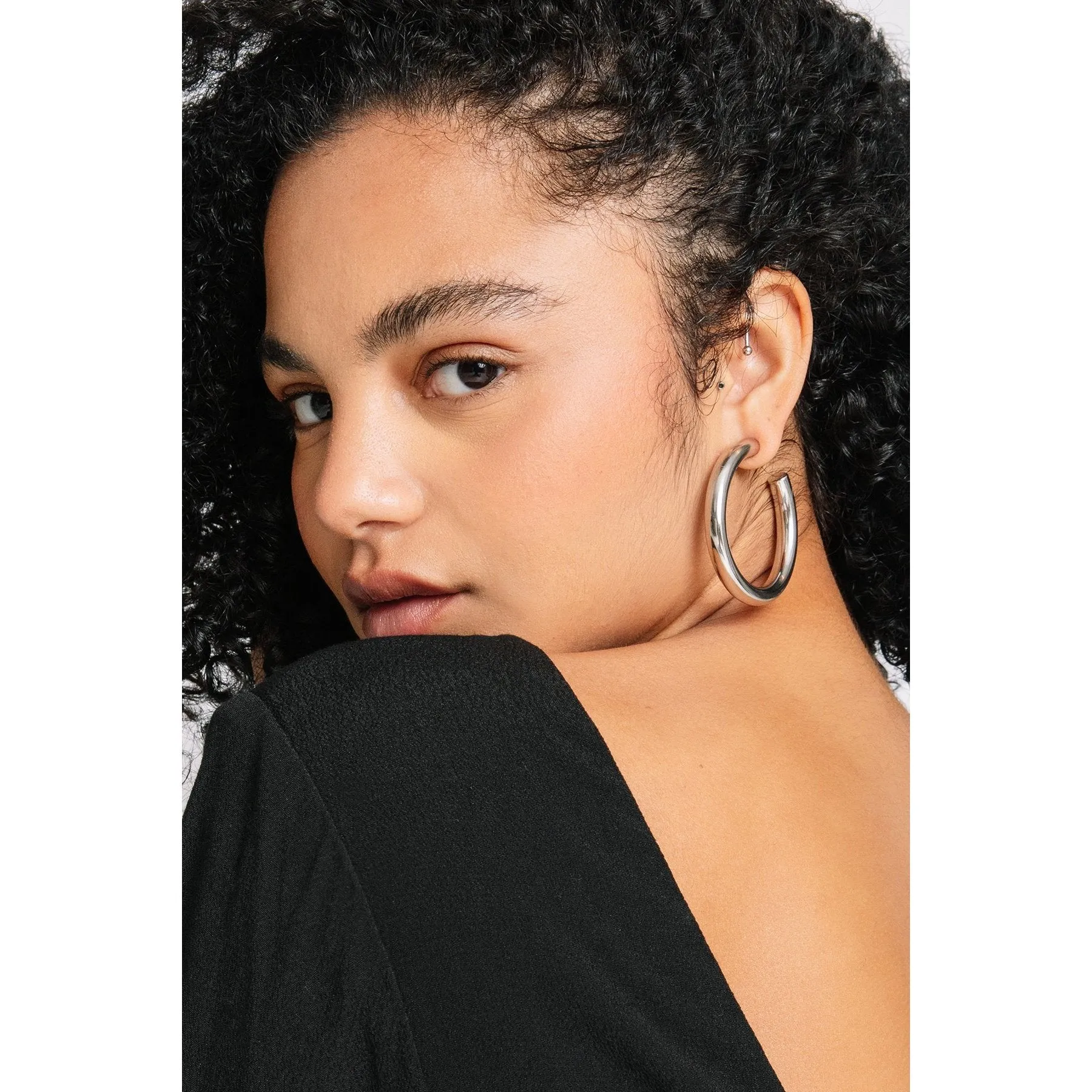 Large Tube Hoop Earrings