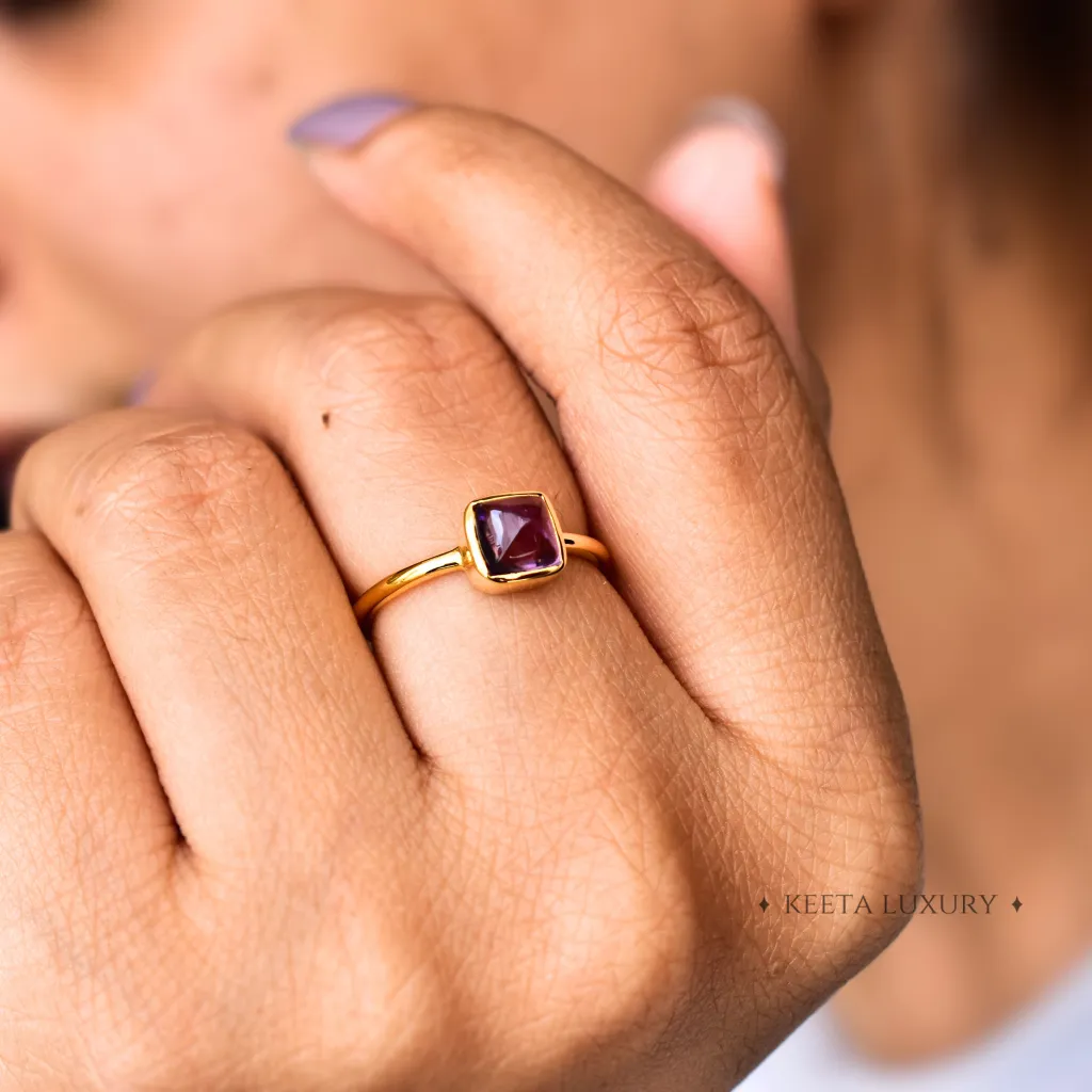 Lavender Square - Amethyst Ring