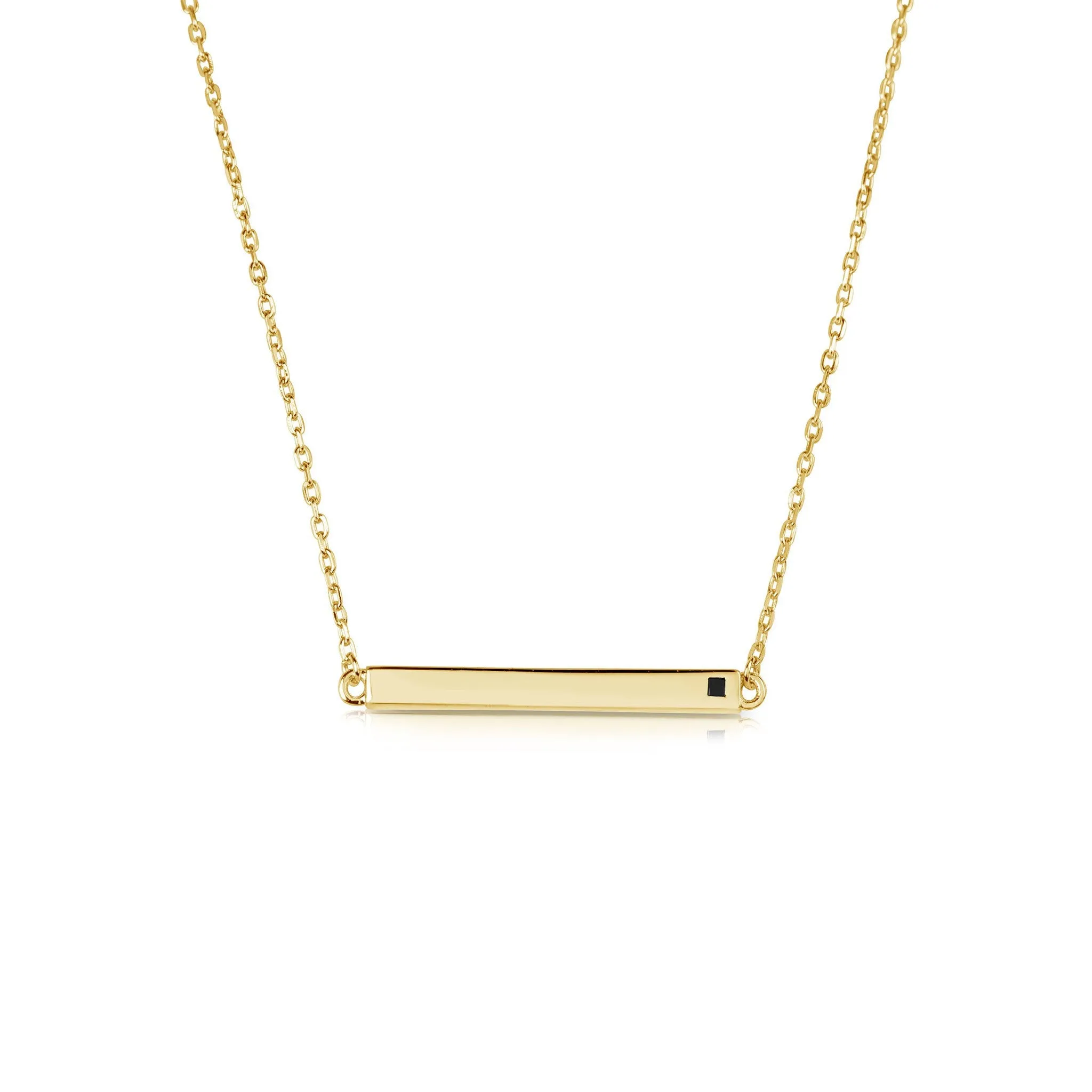 LINEAR BAR BLACK DIAMOND YELLOW NECKLACE