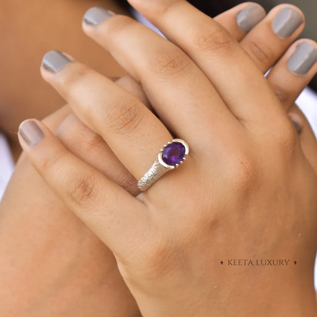 Luminous Texture - Amethyst Ring