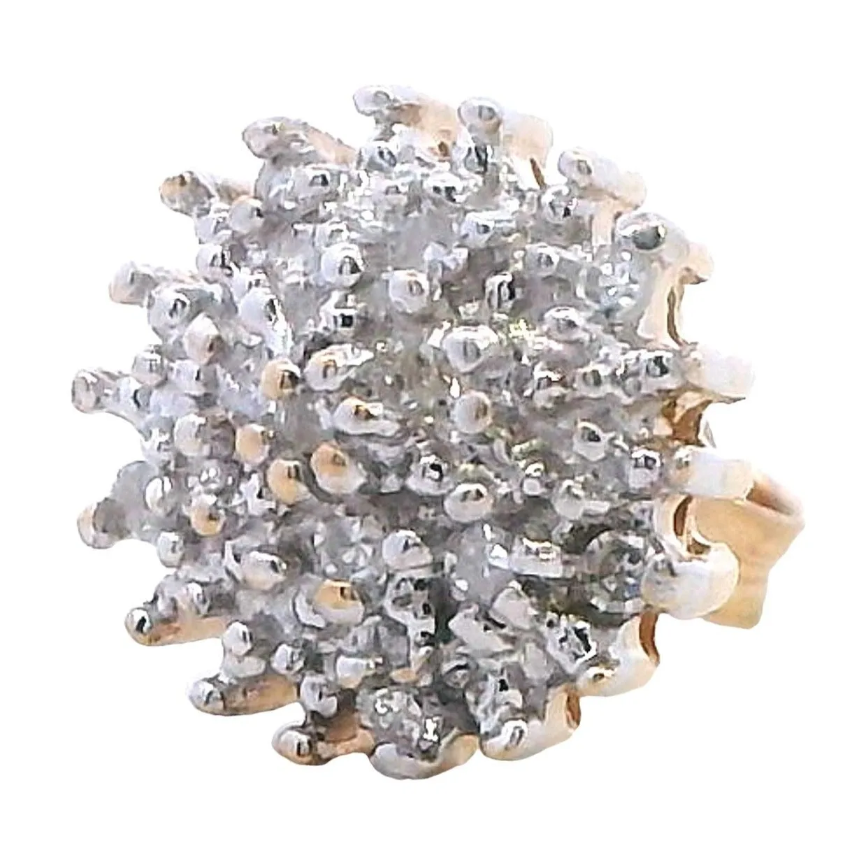 Luxurious 9K Yellow Gold Diamond Stud Earrings - Timeless Sparkle