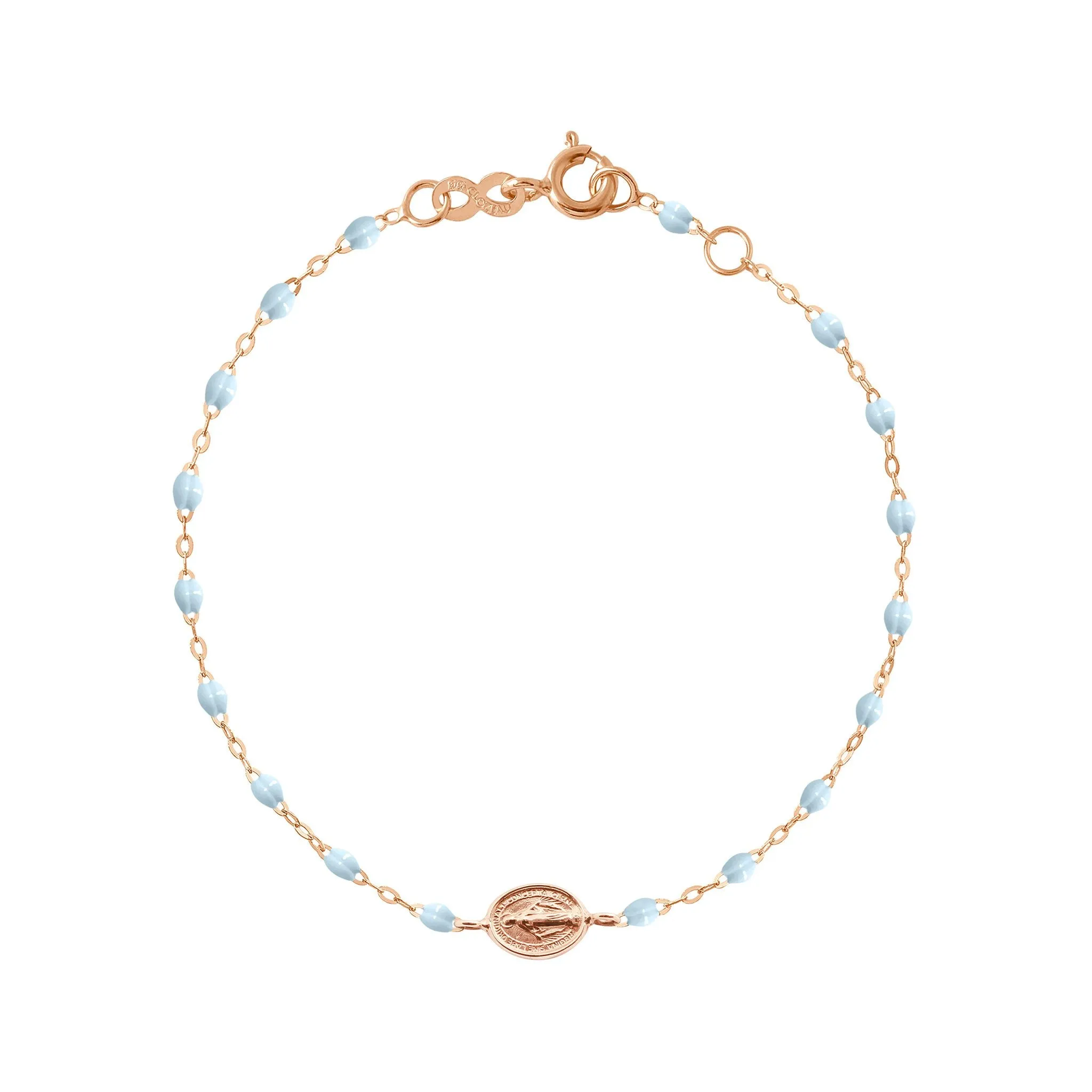 Madone Charm Classic Gigi Baby Blue bracelet, Rose Gold, 6.7"