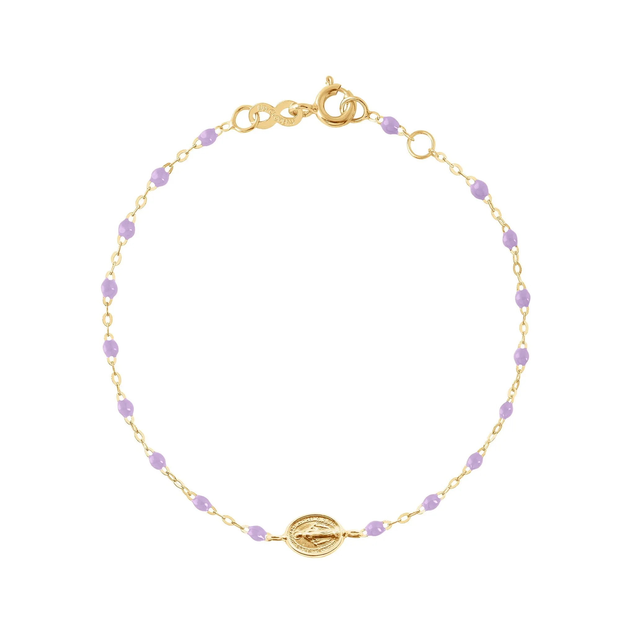 Madone Charm Classic Gigi Lilac bracelet, Yellow Gold, 6.7"