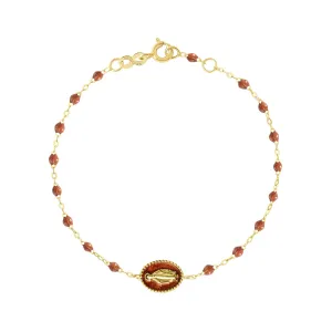 Madone Resin Charm Classic Gigi Fauve Bracelet, Yellow Gold, 6.7"