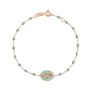 Madone resin charm Classic Gigi Iceberg bracelet, Rose Gold, 6.7"