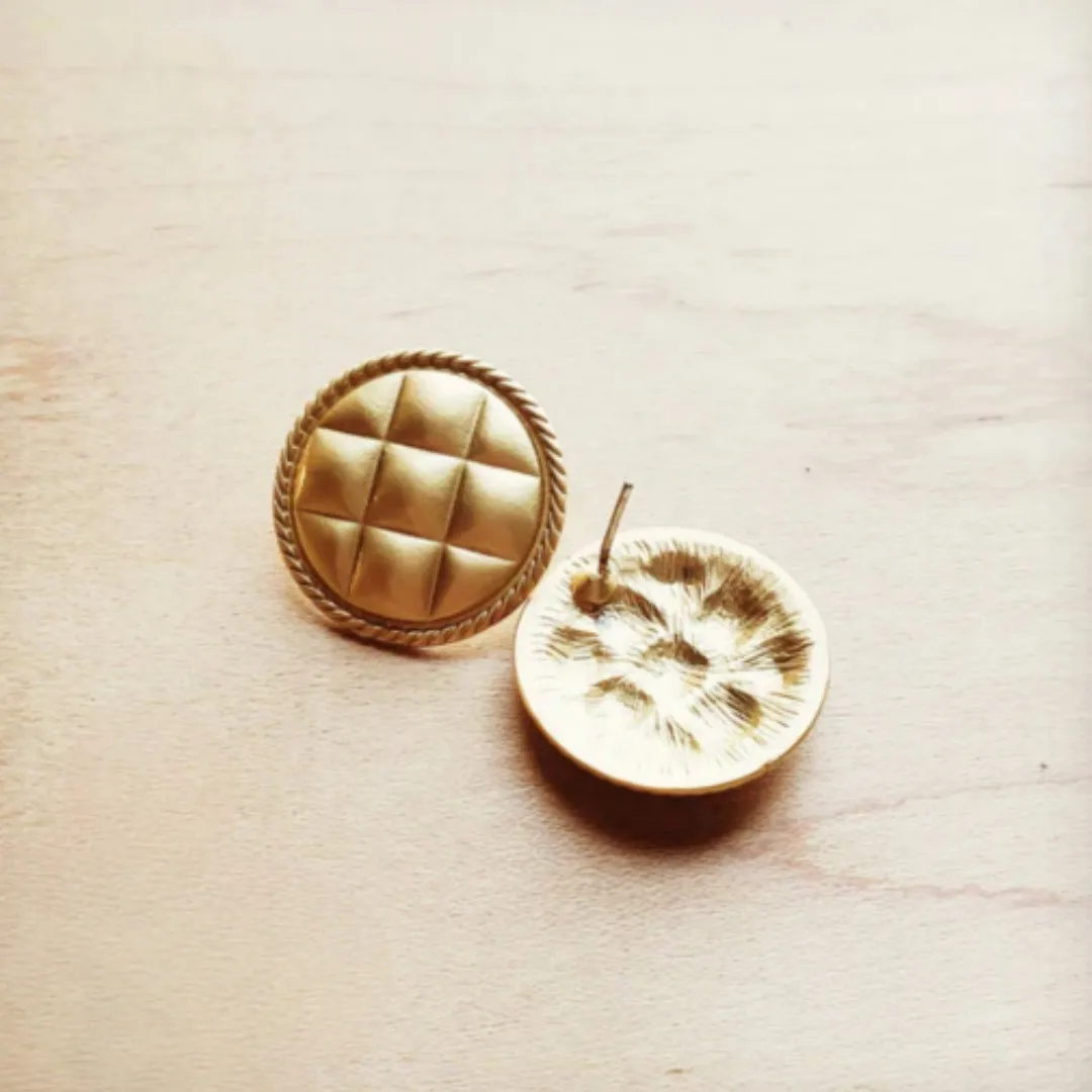 MATTE GOLD WOVEN PATTERN EARRINGS