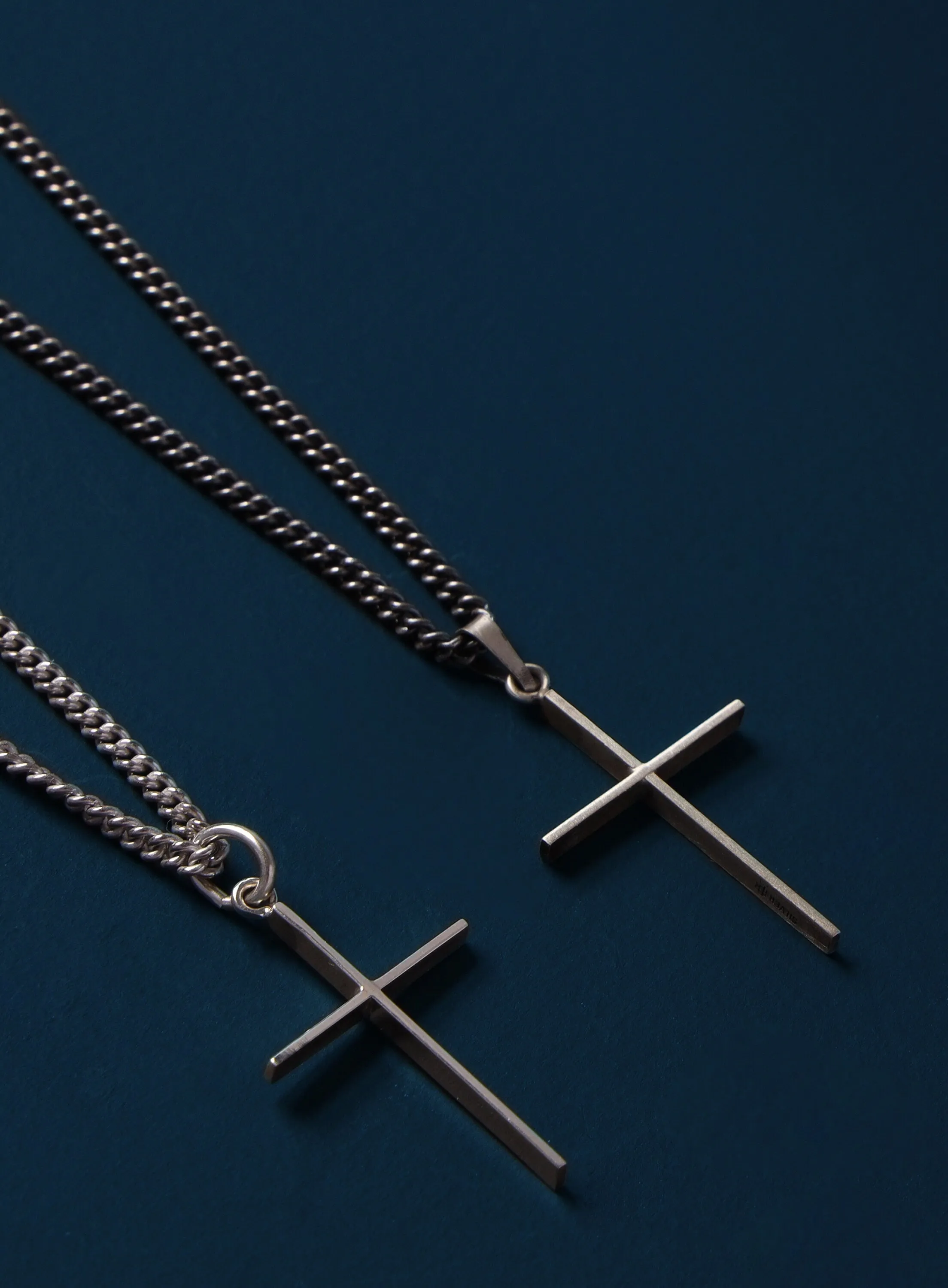 Minimalist Sterling Silver Cross Pendant Necklace for Men