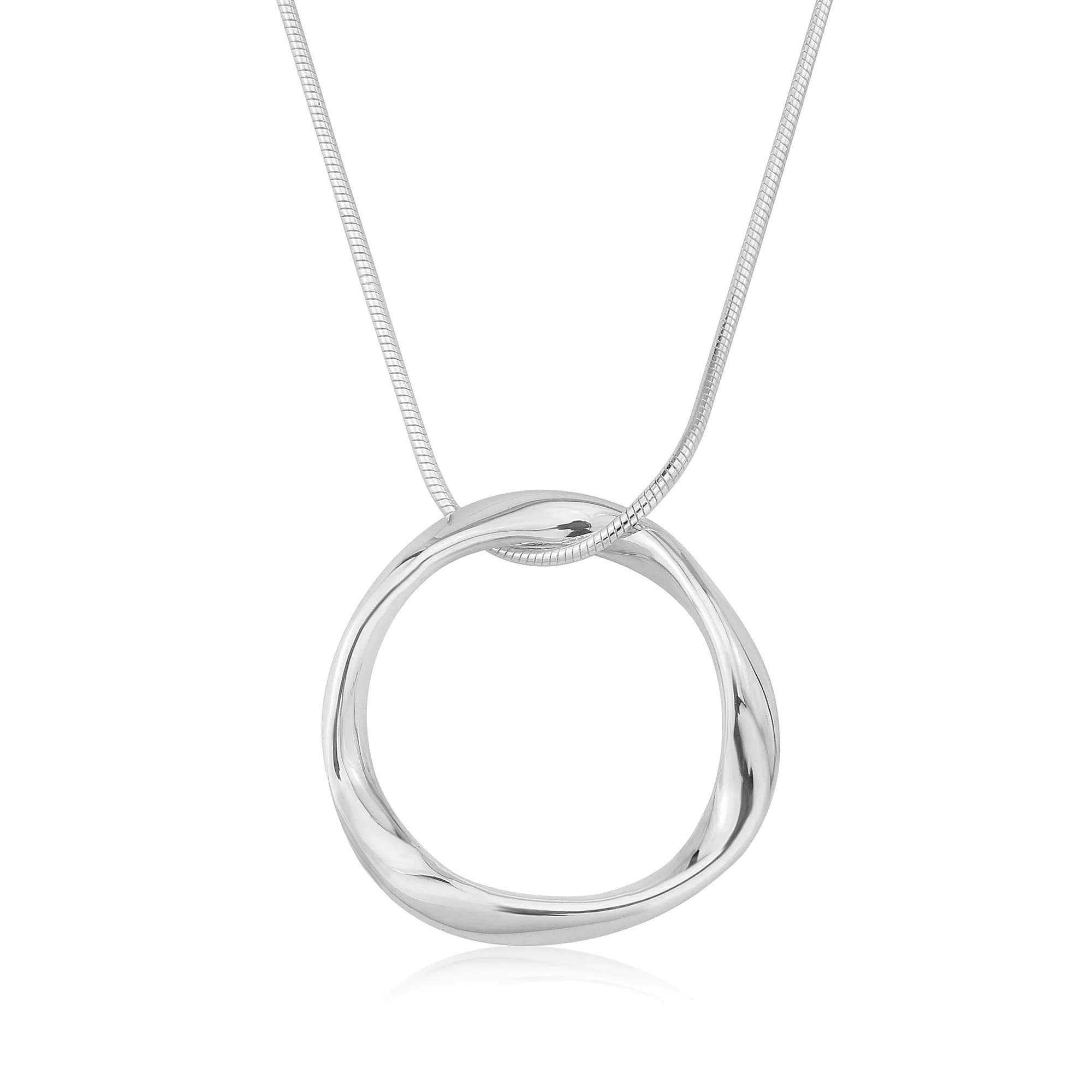 Molly Silver Circle Pendant Necklace