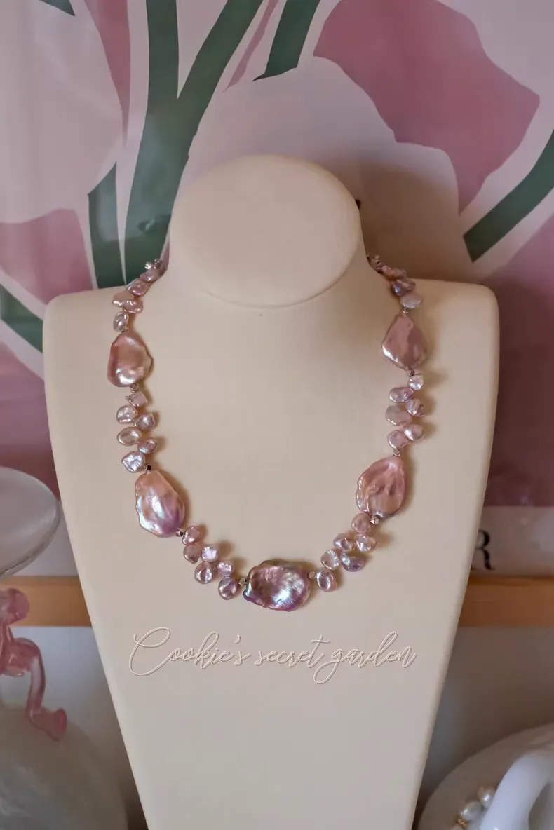 【Monet Garden Collection】 Handmade Vintage Baroque Pearl Necklace