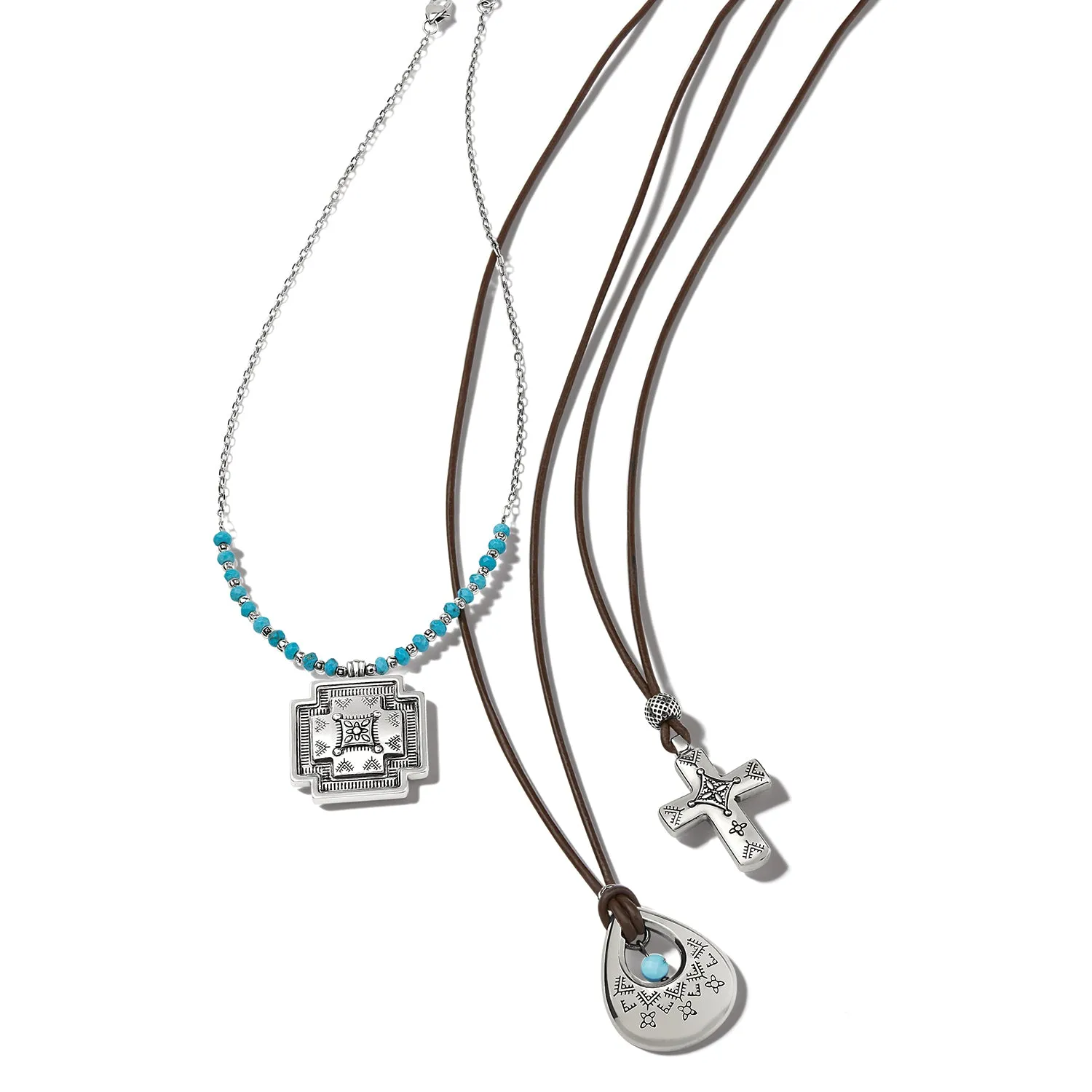 Mosaic Paseo Bead Cross Necklace