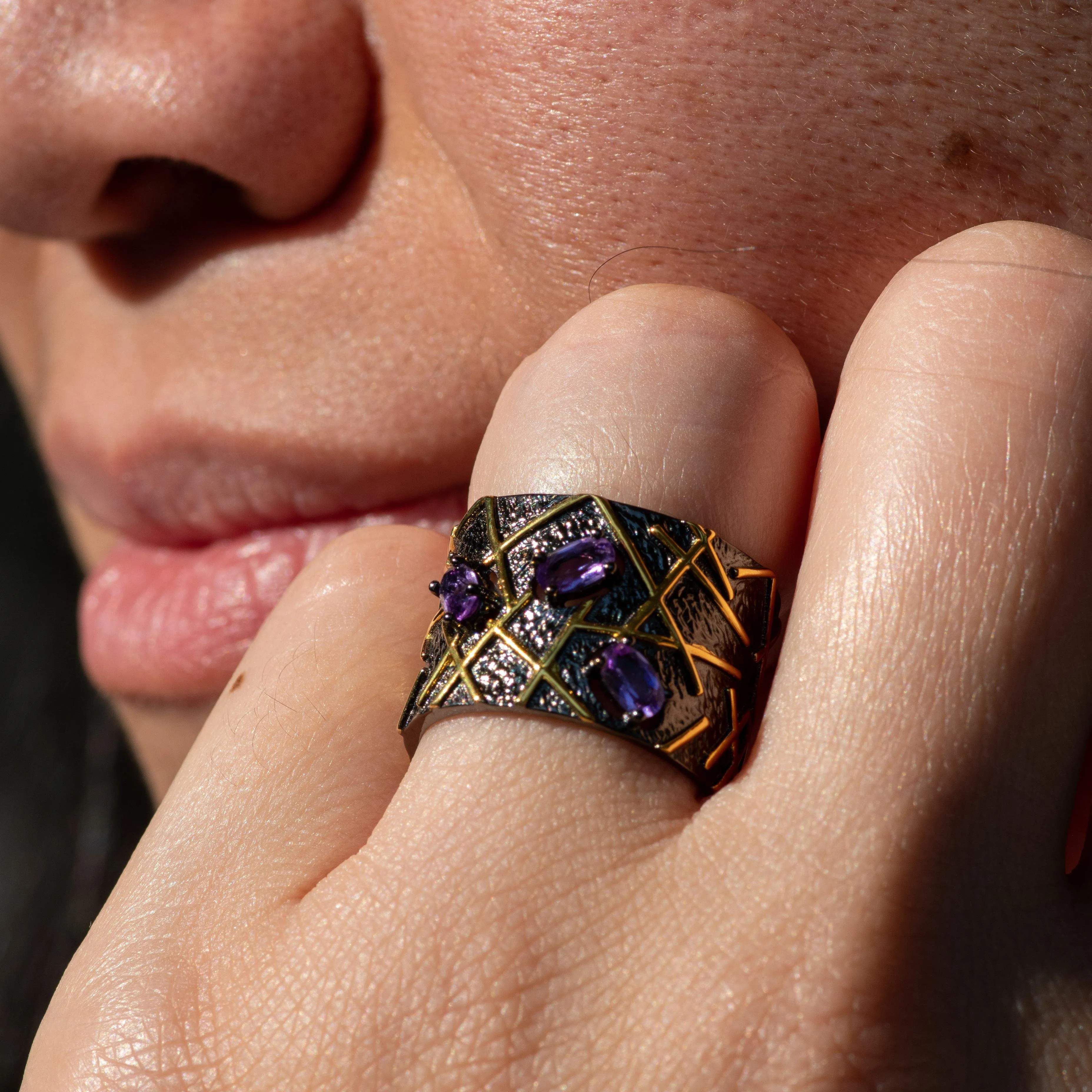 Paradox Amethyst Ring in Sterling Silver