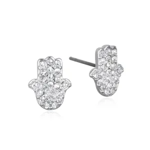 Pavé Hamsa Stud Earrings