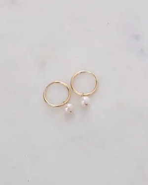 Pearl Infinity Hoops (14mm)