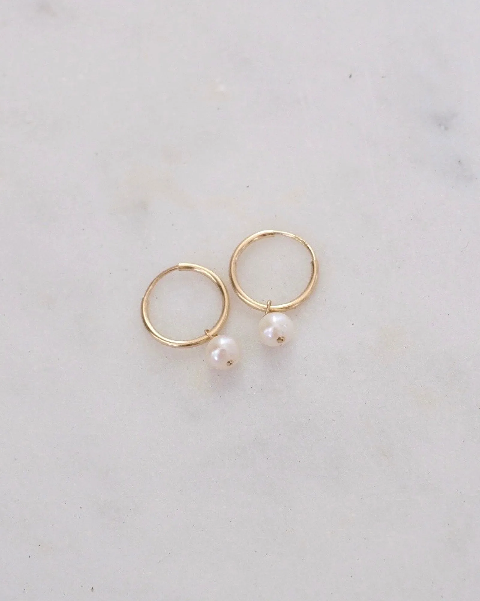 Pearl Infinity Hoops (14mm)