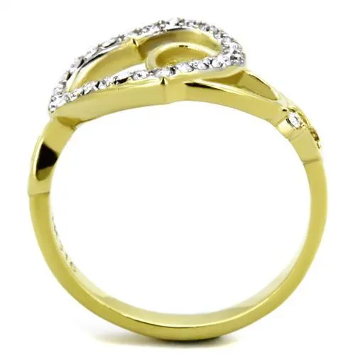 Plating Stainless Steel Ring Top GRD Crystal Clear TK1908 for Women Style TK1908