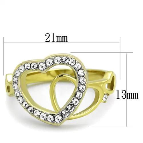 Plating Stainless Steel Ring Top GRD Crystal Clear TK1908 for Women Style TK1908