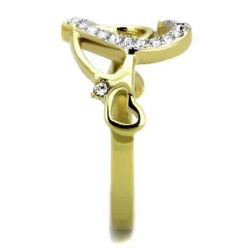 Plating Stainless Steel Ring Top GRD Crystal Clear TK1908 for Women Style TK1908