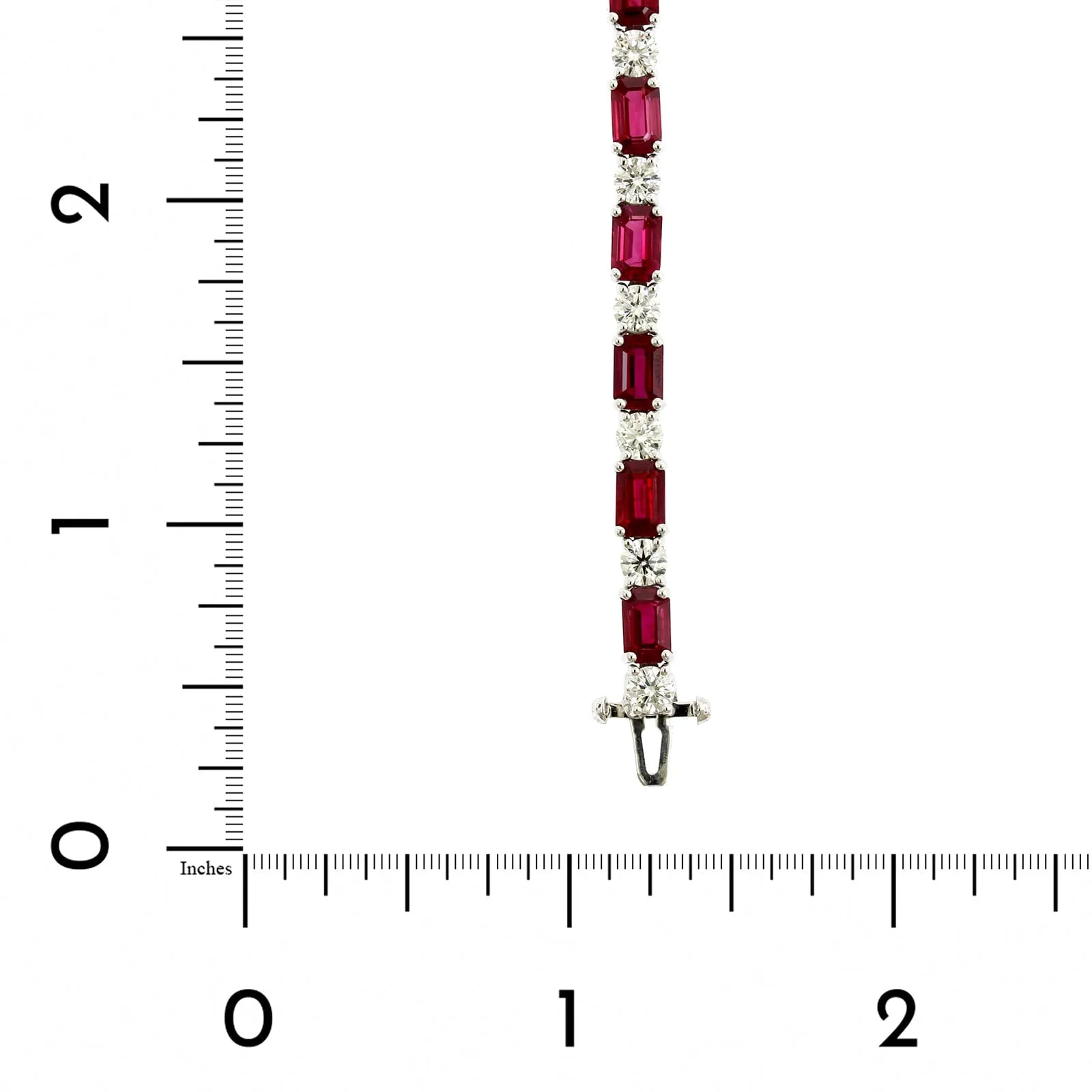 Platinum Alternating Ruby and Diamond Tennis Bracelet