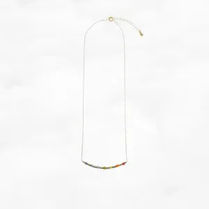 Rainbow Zirconia Necklace Gold