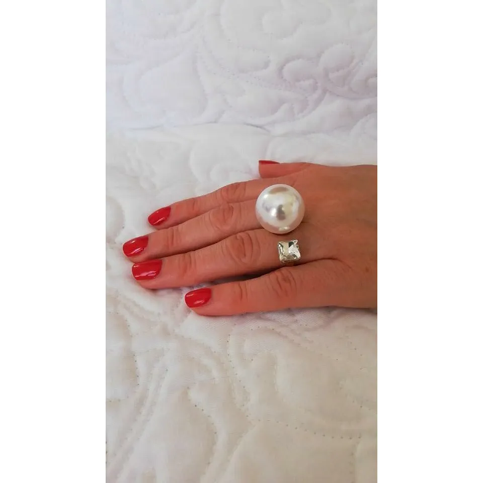 Rose Pearl Statement Ring