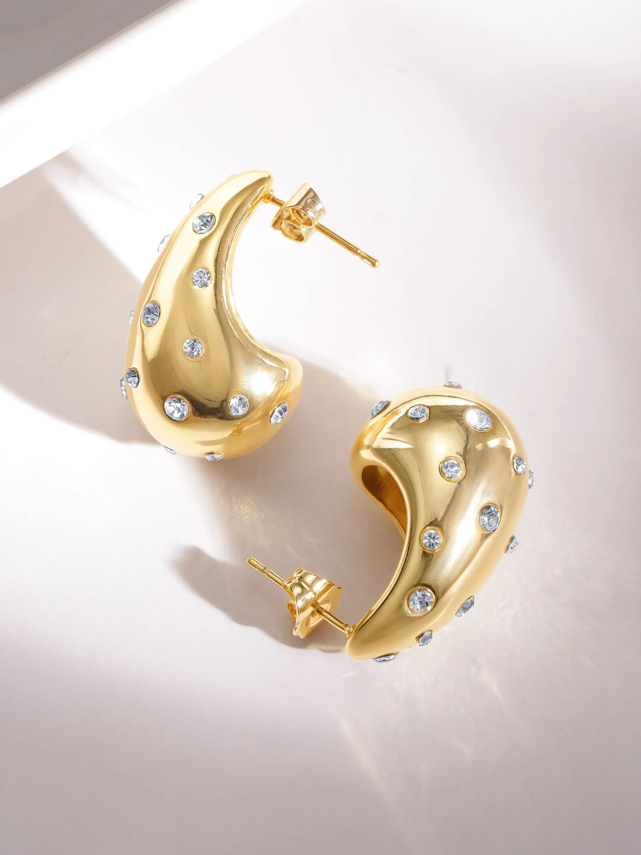 Rubans Voguish 18k Gold plated Tarnish free water proof Fantasy fame  Hoop Earrings