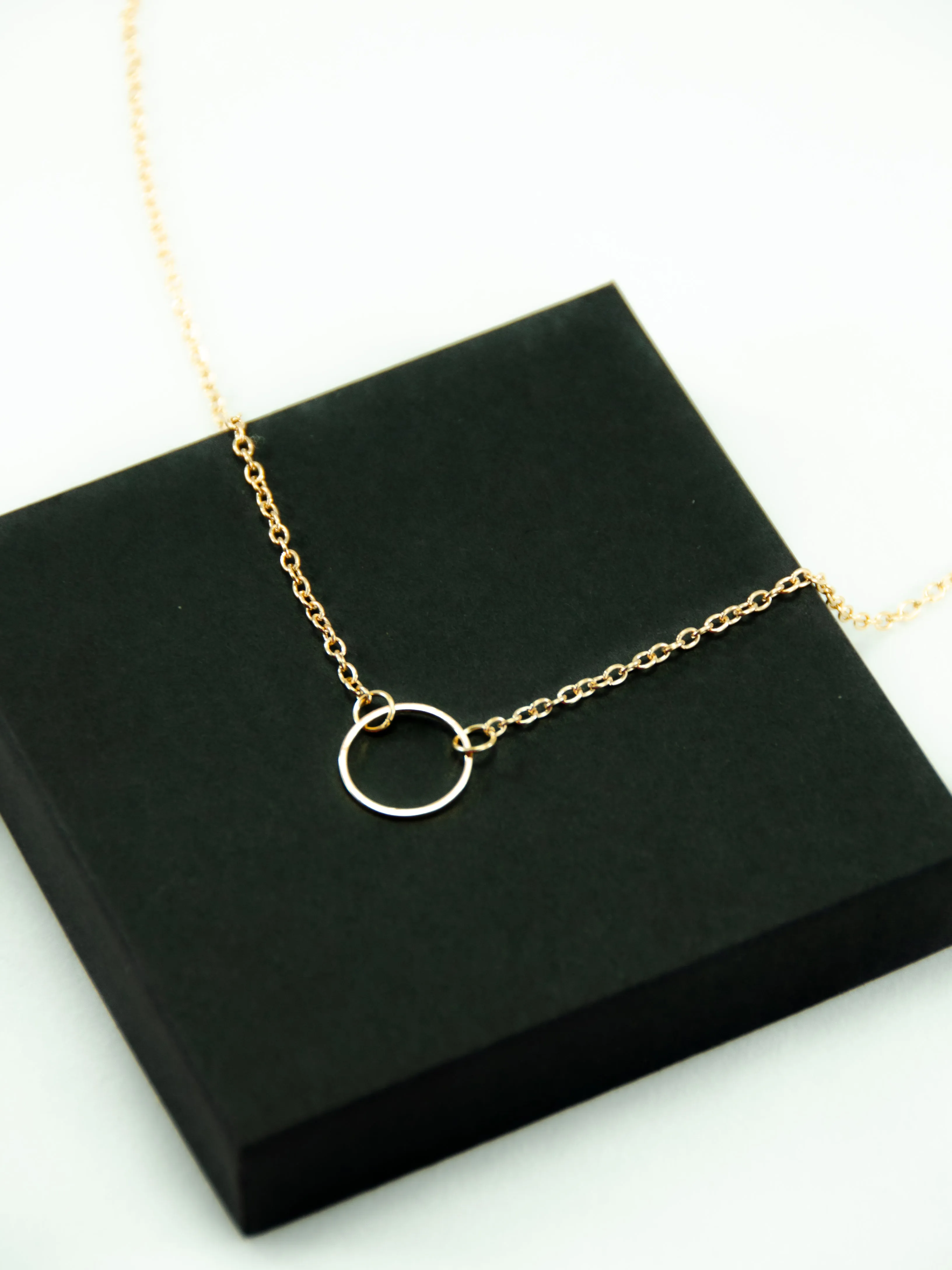 Rudolf Reindeer Christmas 14K Circle Necklace Gift