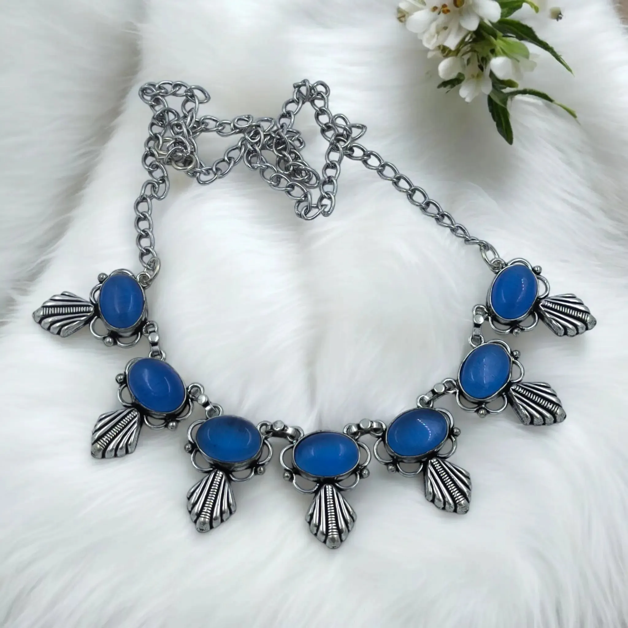 Ruhani Choker Necklace, Blue