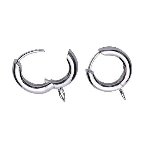 Silver Charm Holder Earrings