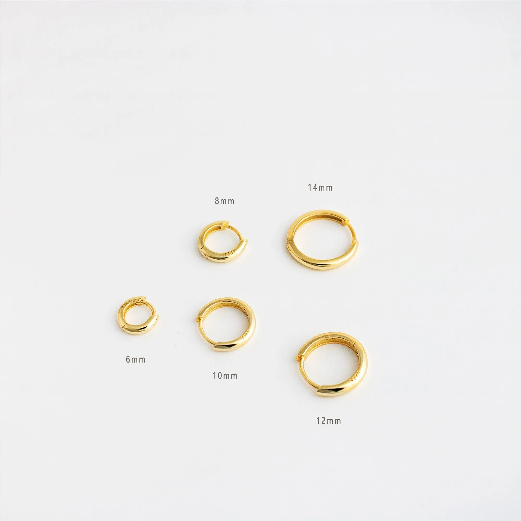 Simple Round Hoop Earrings, Huggies, Unisex, Gold, Silver SHEMISLI - SH001, SH003 (SH588), SH590, SH009