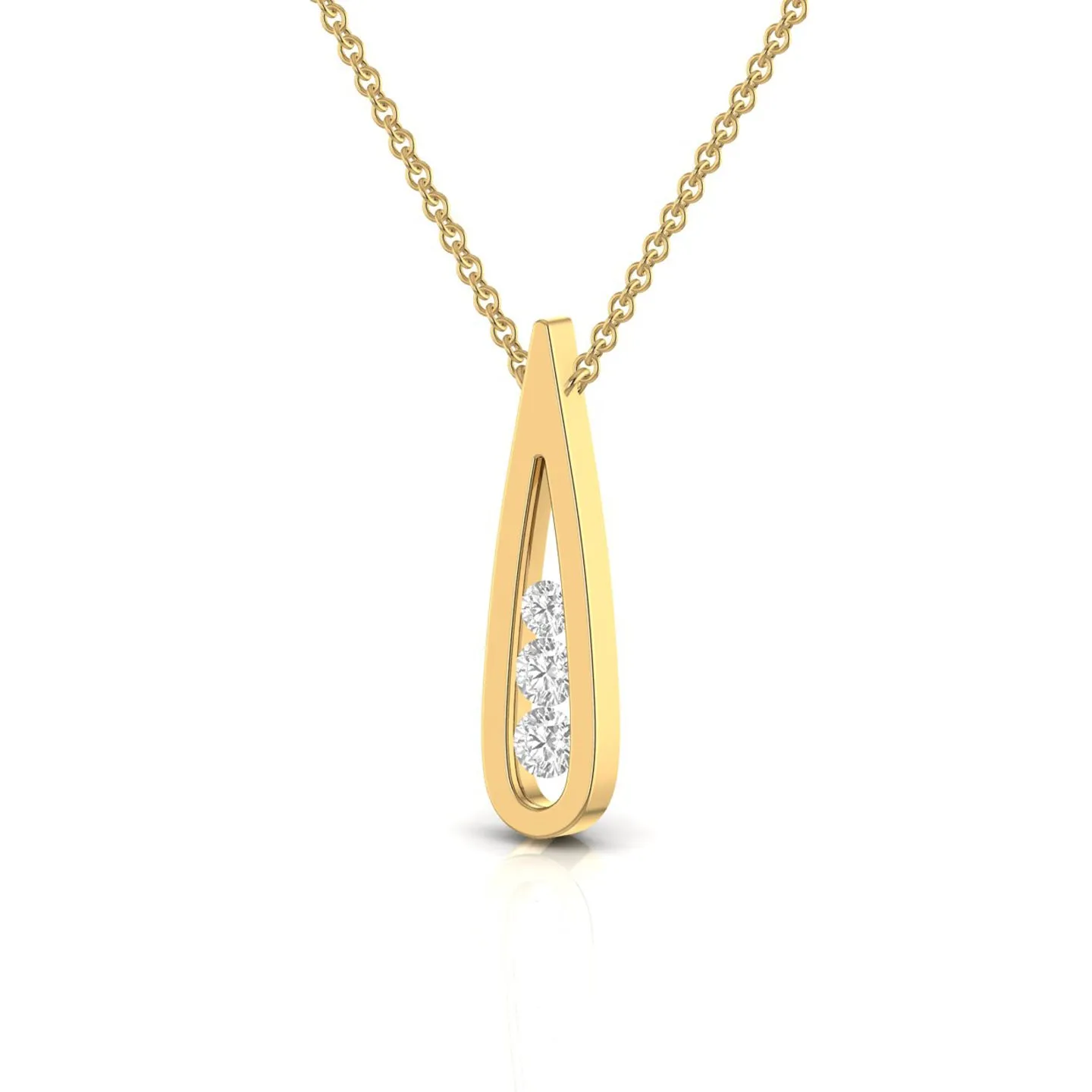 Sleek Silver Droplet Pendant Necklace