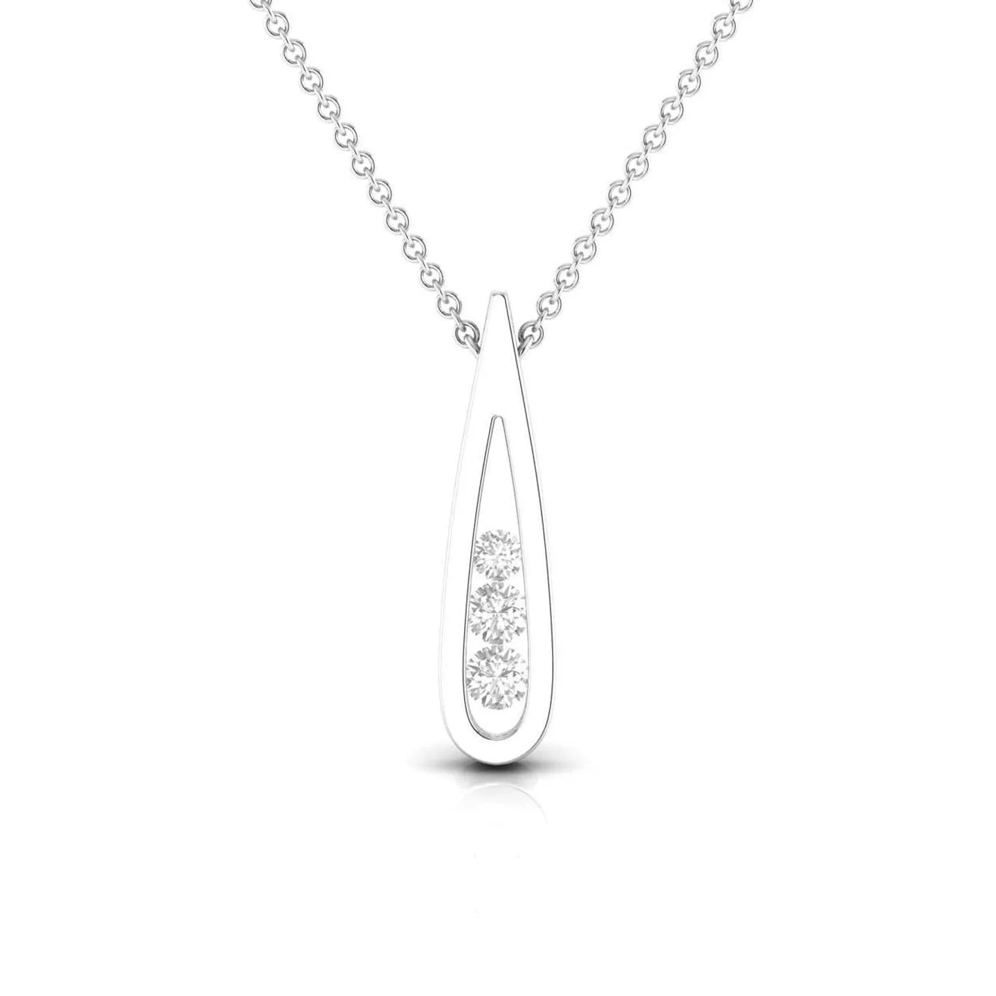 Sleek Silver Droplet Pendant Necklace